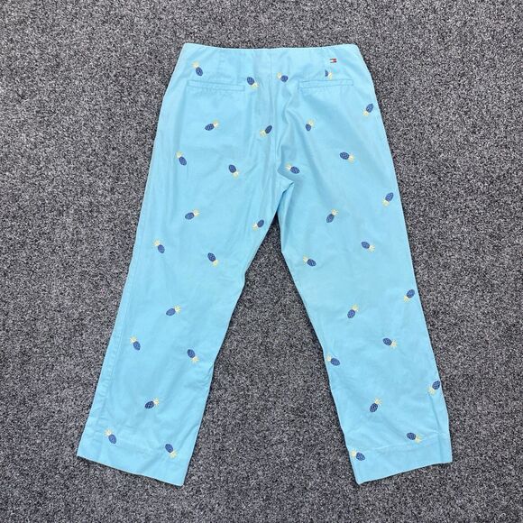 Tommy Hilfiger Women’s Capris Embroidered Blue Pineapple Bright Blue Size 4 - Picture 5 of 6